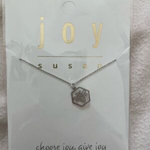 Joy Susan Silver Hexagon Bee Pendant Necklace